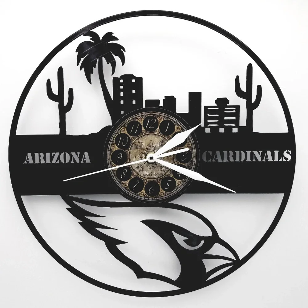 ARIZONA CARDINALS vinyl record clock